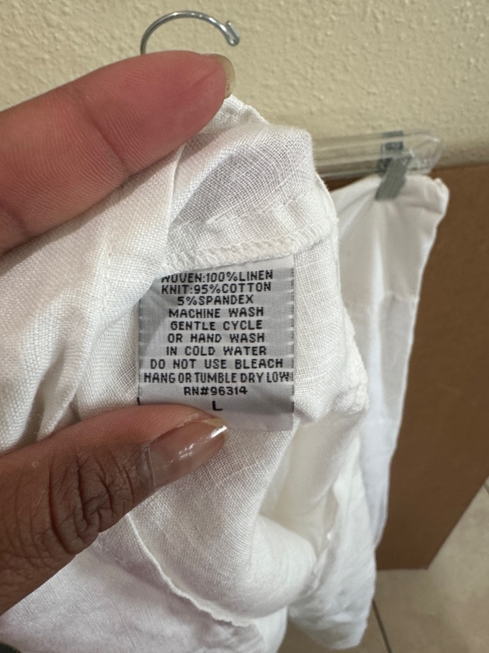 Luna Luz White Linen Francesca Midi Pull on Hi Low Asymmetric Skirt Sz Large - Picture 8 of 8